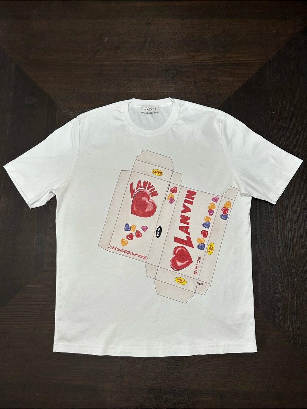 LANVIN  EXCELLENT CONDITION ”(CANDY BOX) GRAPHIC PRINT 100% COTTON  SIZE LARGE